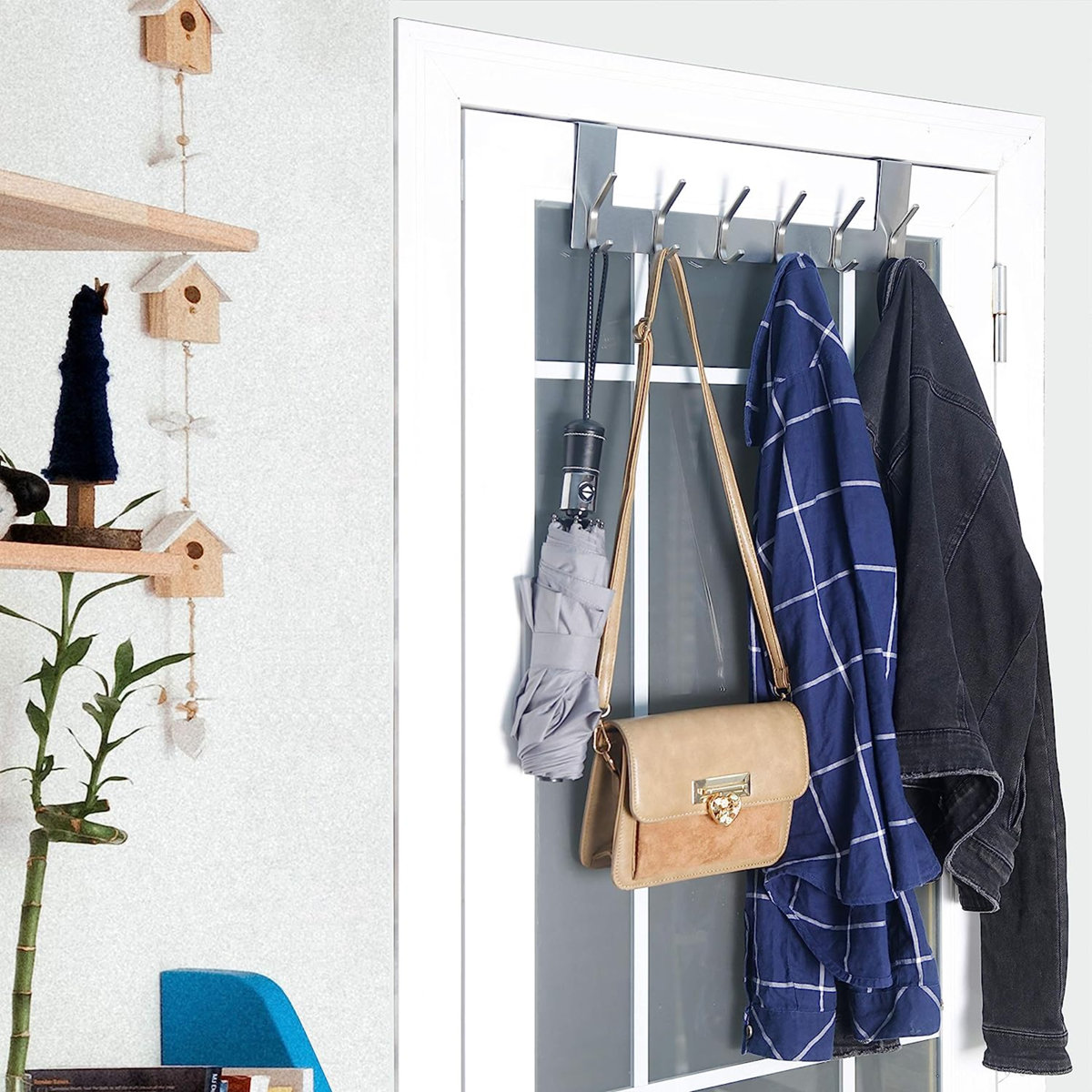 Berget Metal Over-the-Door 6 - Hook Wall Mounted Coat Rack